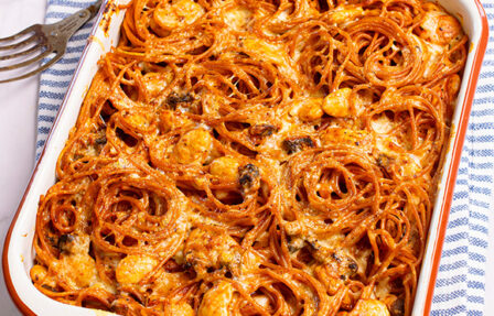 spaghetti butter bean bake