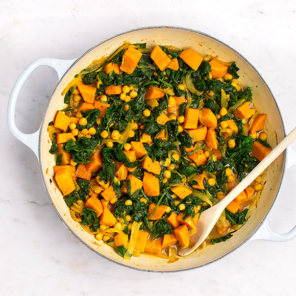 Spinach Sweet Potato Chickpea Curry