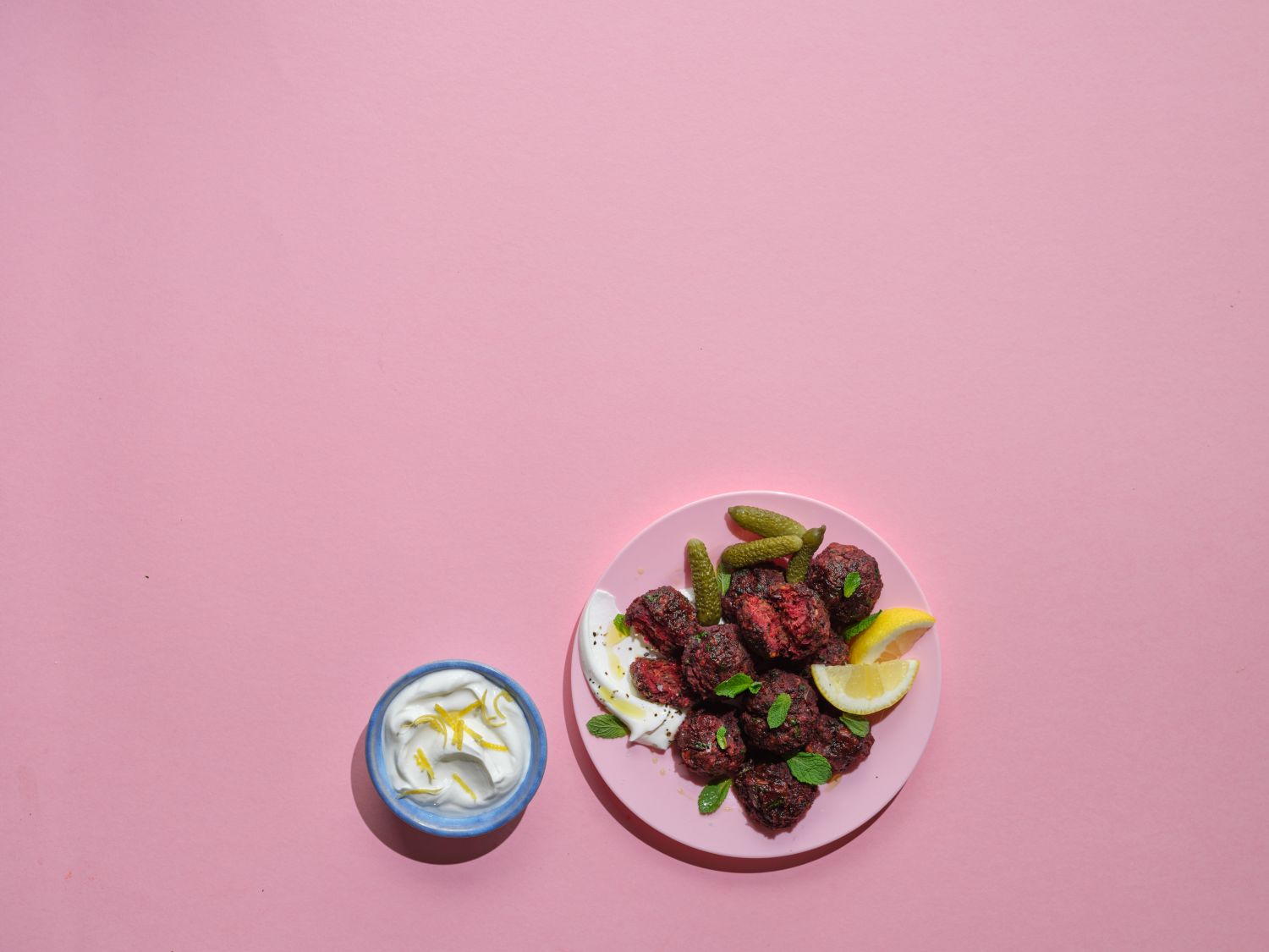 Kidney bean and beet falafel