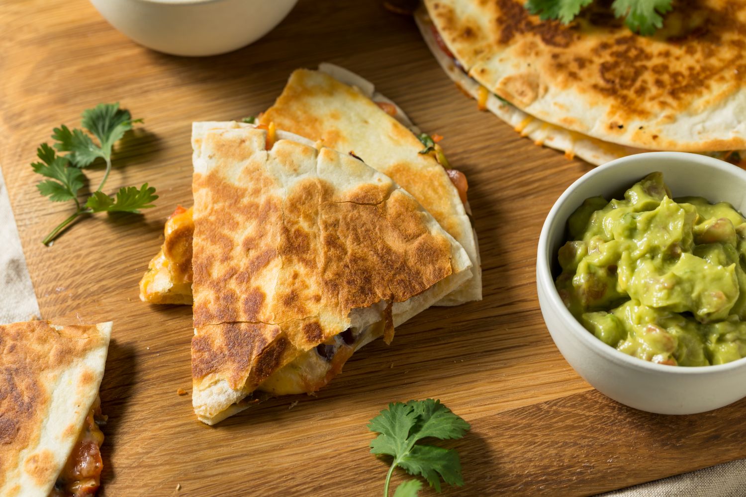 saliha's bean quesadillas with guacamole